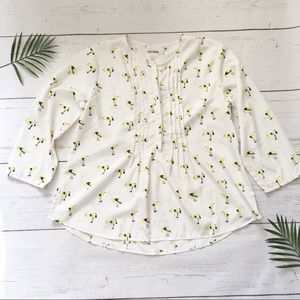 Oat + Fawn (Nordstrom) yellow bird print blouse